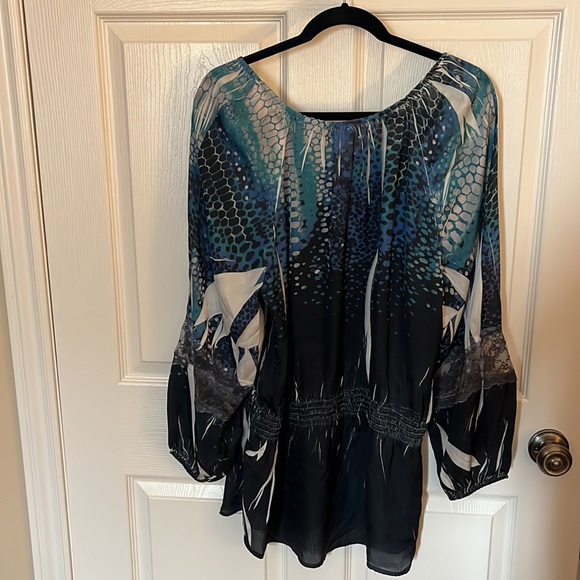 Addition Elle silky turquoise/blue/teal blouse - Picture 4 of 4